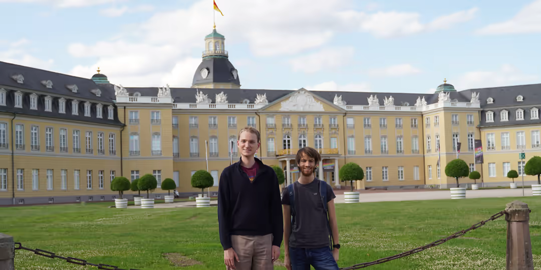 Keavon and Dennis in front of Karlsruhe Palace