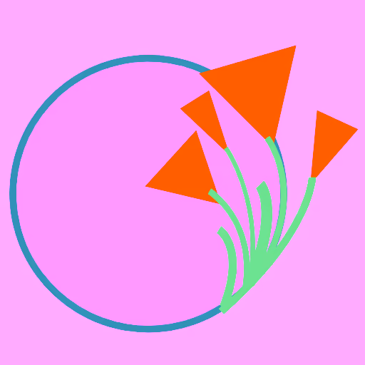 Sloppy poppy: vector doodle of California poppy flowers wrapped around a circle