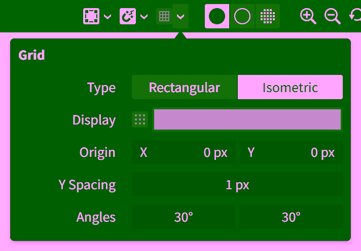 Snapping options popover menu