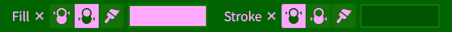 The Fill and Stroke controls for a vector tool's controls