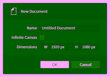 The 'New Document' dialog